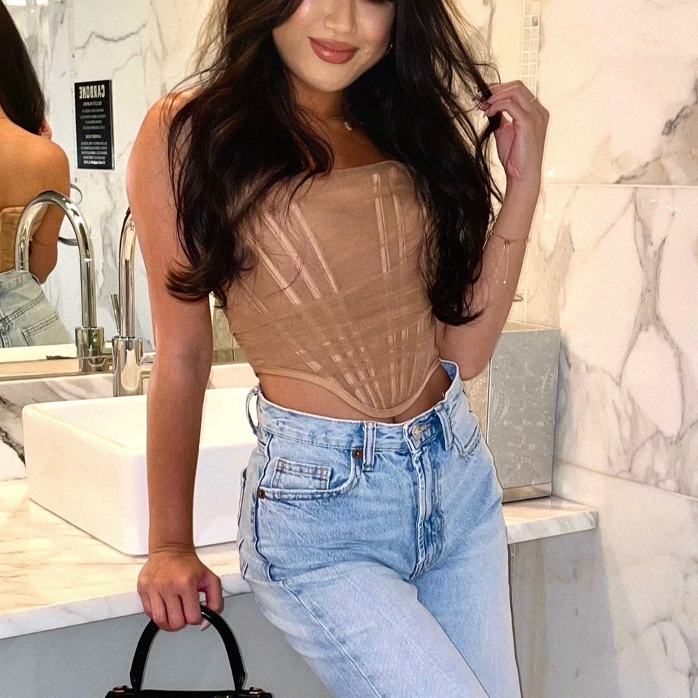 FashionNova Mesh Corset Top